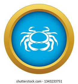 Seafood crab icon blue vector isolated on white background for any design