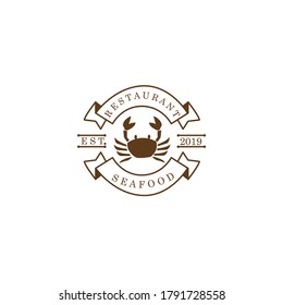 Seafood Crab Lobster Crayfish Prawn Shrimp vintage luxury logo design