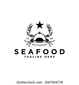 Seafood Crab Lobster Crayfish Prawn Shrimp vintage luxury logo design