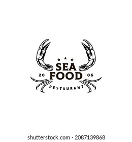 Seafood Crab Lobster Crayfish Prawn Shrimp vintage luxury logo design