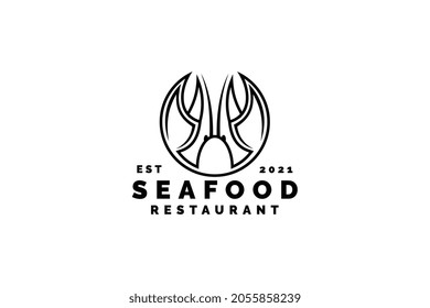 Seafood crab lobster logo template design vector illustration