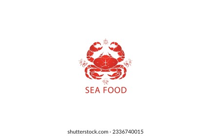 Seafood crab logo design restaurant fresh crab logo white background 