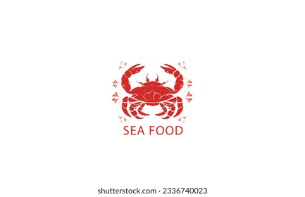 Seafood crab logo design restaurant fresh crab logo white background 