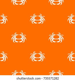 Seafood crab pattern repeat seamless in orange color for any design. Vector geometric illustration