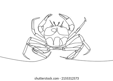 Seafood Crab Sea Food Crustacean Single Line Art Outline Design Vector Illustration Decoration