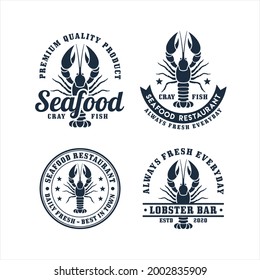 Seafood Cray Fish Restaurant Logo Collection