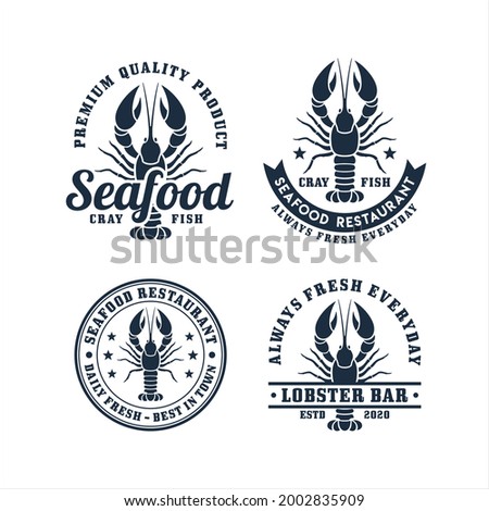 Seafood Cray Fish Restaurant Logo Collection