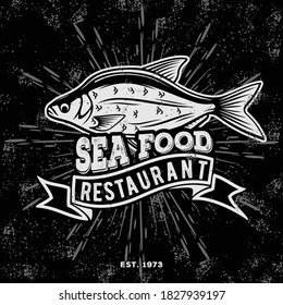 Concepto de diseño de marisco con pescado de Bream. Ilustración del vector	