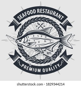 Seafood design concept with Bream fish. Vector illustration	