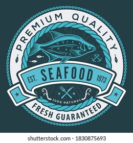 Seafood design concept with Bream fish. Vector illustration