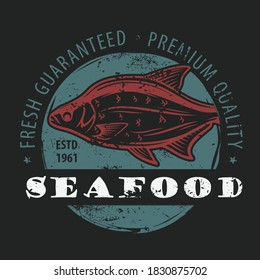 Concepto de diseño de marisco con pescado de Bream. Ilustración del vector