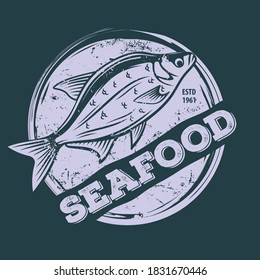 Concepto de diseño de marisco con pescado de Bream. Ilustración del vector
