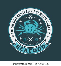 Seafood design concept with King Crab. Vector illustration