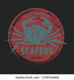 Seafood design concept with King Crab. Vector illustration