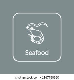 Seafood Design Icon Vector Illustration with shrimp on gray background