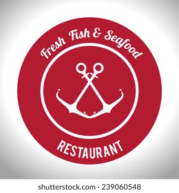 Seafood design over white background, vector illustration.