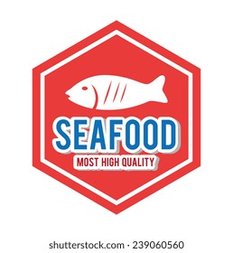 Seafood design over white background, vector illustration.