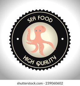Seafood design over white background, vector illustration.