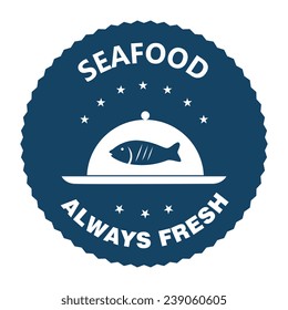 Seafood design over white background, vector illustration.