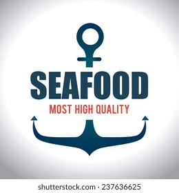 Seafood design over white background,vector illustration.