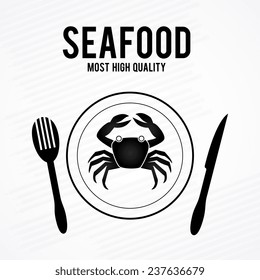 Seafood design over white background,vector illustration.