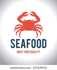 Seafood design over white background,vector illustration.