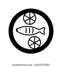 Icono de plato de mariscos con fondo blanco Vector ilustración de stock