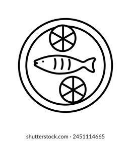 seafood dish icon with white background vector stock illustration