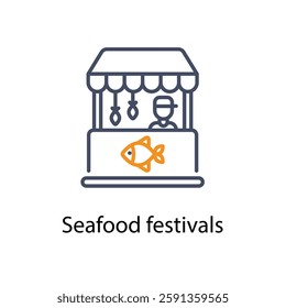 Seafood festivals vector icon stock illustration