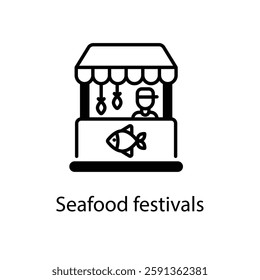 Seafood festivals vector icon stock illustration
