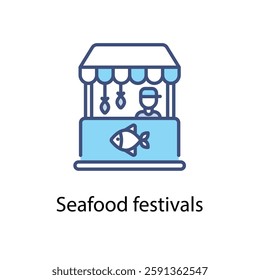 Seafood festivals vector icon stock illustration