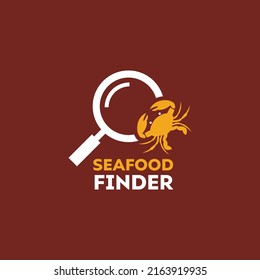 Seafood with Find logo vector design symbol graphic icon sign illustration creative idea