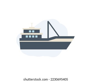 Seafood fish boat logo design. Traditional fishing boats. Sea ship. Marine vessel vector design and illustration.
