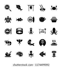 
Seafood, Fish, Lobster and Shrimp Glyph Icons 