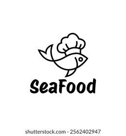 Seafood, fish restaurant logo design illustration