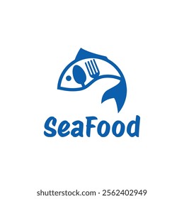 Seafood, fish restaurant logo design illustration