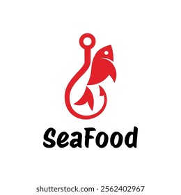 Seafood, fish restaurant logo design illustration
