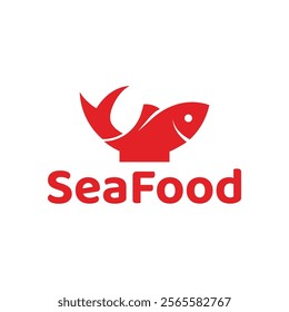 Seafood, fish restaurant logo design illustration