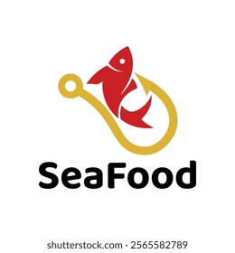 Seafood, fish restaurant logo design illustration