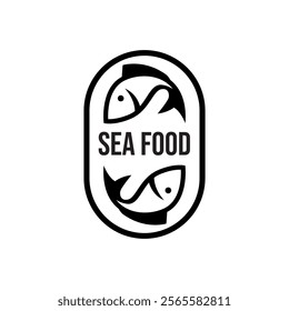 Seafood, fish restaurant logo design illustration
