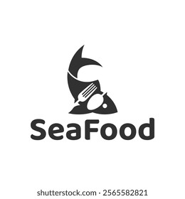 Seafood, fish restaurant logo design illustration