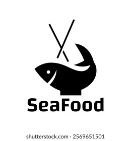 Seafood, fish restaurant logo design illustration