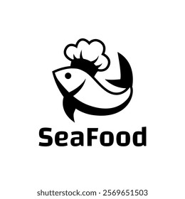 Seafood, fish restaurant logo design illustration