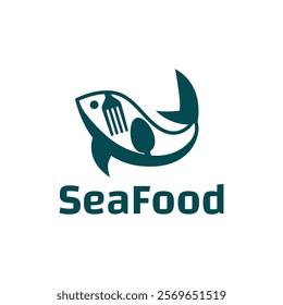 Seafood, fish restaurant logo design illustration