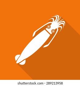 seafood flat icon with long shadow.