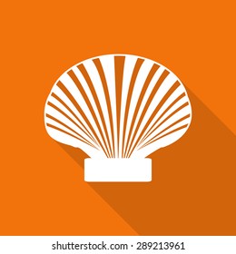 seafood flat icon with long shadow.