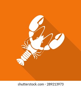 seafood flat icon with long shadow.