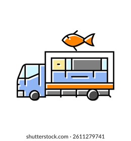 seafood food truck color icon vector. seafood food truck sign. isolated symbol illustration