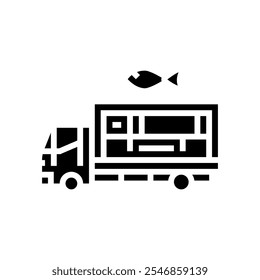 seafood food truck glyph icon vector. seafood food truck sign. isolated symbol illustration