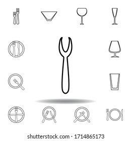 seafood fork icon. Set can be used for web, logo, mobile app, UI, UX on white background